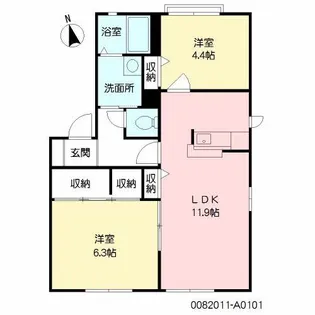 プランタン・パルク A棟【1階】の間取り