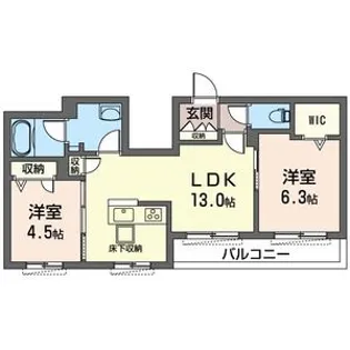 ラ・ヴィエルジュII【SHM】【1階】の間取り