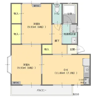タイムレス大泉ウエストB【2階】の間取り