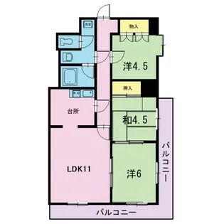 エステート丸貞【2階】の間取り