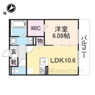 レジデンスコート栗東【2階】の間取り