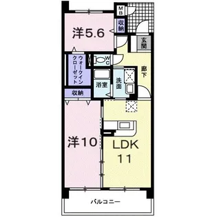 プラティーク谷上【5階】の間取り