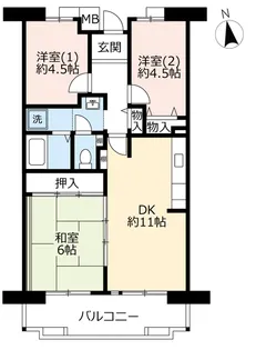 URアルビス寺本【5階】の間取り