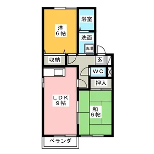 カーサ二の岡B【1階】の間取り
