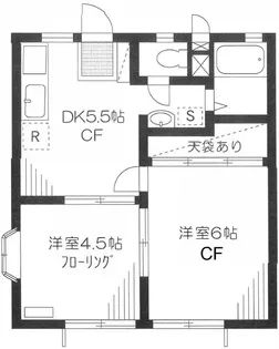 サンハイツ上野毛【1階】の間取り