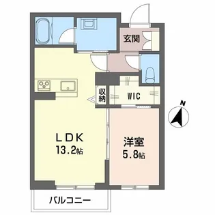 ヒュッゲ堂前【3階】の間取り