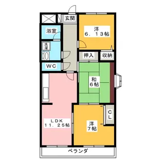 サニーコート豊栄【3階】の間取り