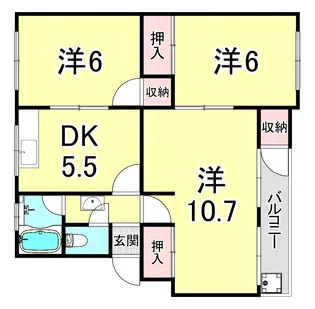 神陵台西住宅62号棟【4階】の間取り