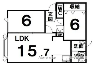 LA・RIVAGE【1階】の間取り