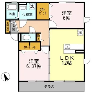 プレミールASO I B棟【1階】の間取り