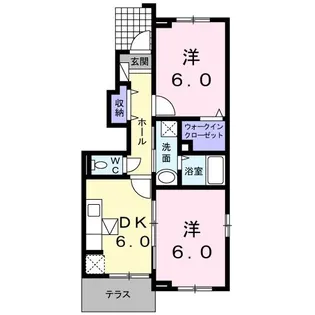 プランドール弐番館【1階】の間取り