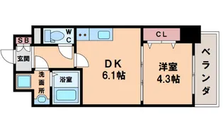 メイクス天王寺南【4階】の間取り