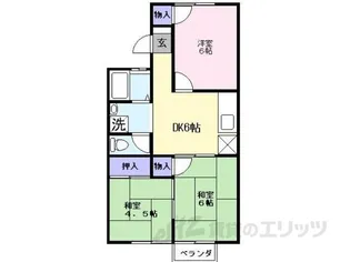 ウワトハイツB【2階】の間取り