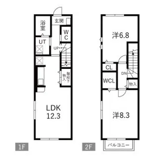 BAY HILLS梅の宮【1階】の間取り