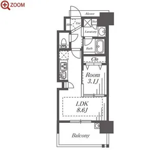 プレサンスロジェ栄パークサウス【15階】の間取り