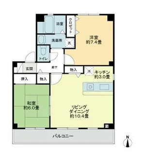 フォブール善導寺【2階】の間取り