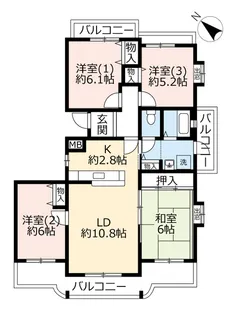 UR高槻・阿武山十番街【3階】の間取り