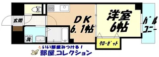 1DKの間取り画像