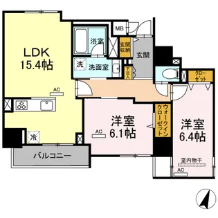 SunResidence泊(DW)【6階】の間取り