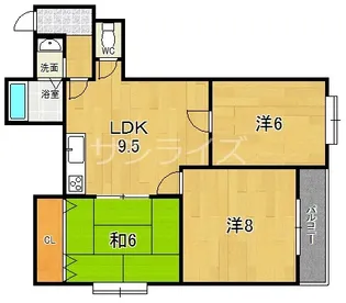 クイーンライフIMAZU【9階】の間取り