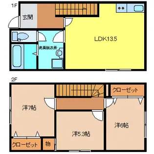 富山県黒部市植木【一戸建】の間取り