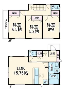 千葉県市川市八幡6【一戸建】の間取り