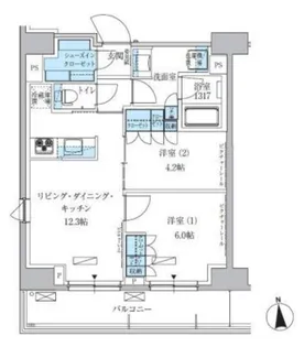 パークアクシス上野三丁目【10階】の間取り