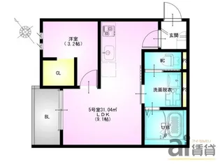 埼玉県狭山市入間川2【アパート】の間取り