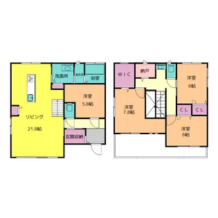 静岡県磐田市二之宮【一戸建】の間取り