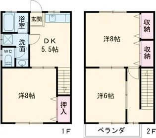 ハーモニーS A棟【1階】の間取り