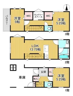 埼玉県越谷市大沢4【一戸建】の間取り