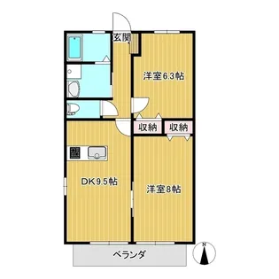 2DKの間取り画像