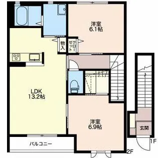 ヴィヴレ昭和?B【2階】の間取り