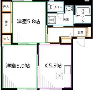 東京都練馬区南田中4【アパート】の間取り