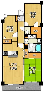 神奈川県川崎市中原区今井南町【マンション】の間取り