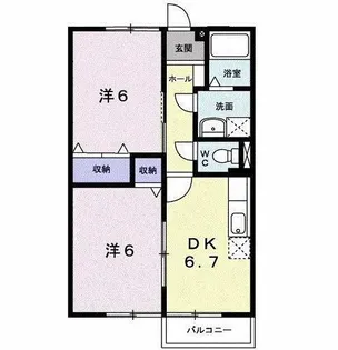 フラワーヒルズ B棟【2階】の間取り