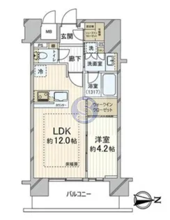 クレアホームズフラン本町橋【4階】の間取り