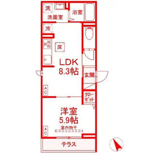 D’Bless横須賀【2階】の間取り