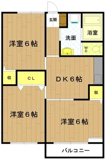 ウエストコート船江山【2階】の間取り