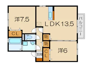 ソレイユヴィラA・B館【1階】の間取り