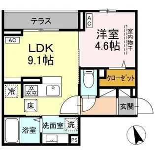 東京都調布市調布ケ丘3【アパート】の間取り