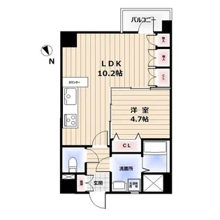 アビオン中野坂上【5階】の間取り