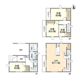 埼玉県さいたま市浦和区上木崎8【一戸建】の間取り
