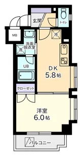 グリシーヌ横濱西【1階】の間取り