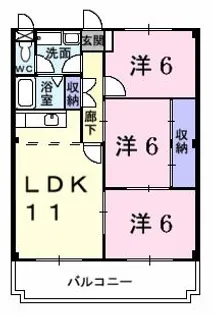 ブルージュ名和【1階】の間取り