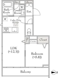 ベレオ三軒茶屋【3階】の間取り