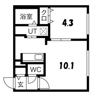 STUDIO中島公園【4階】の間取り