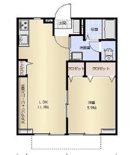 メゾンエスプリ【1階】の間取り