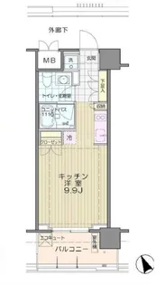 アンビエンテ芝浦【9階】の間取り