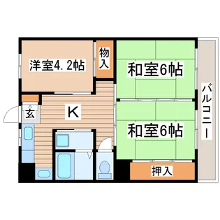 大野田YKハイツB【3階】の間取り